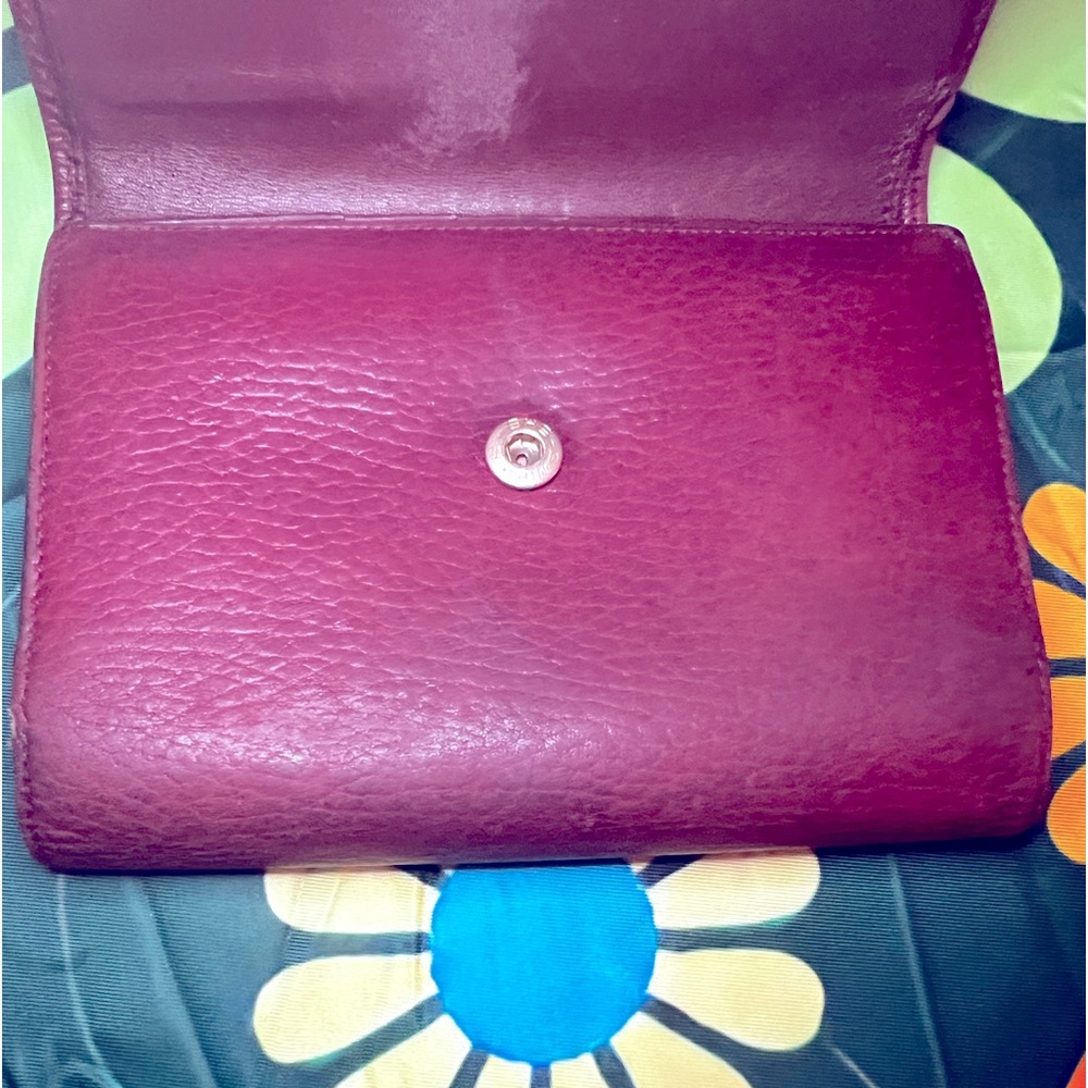 CARTIER MASON FOLDING KISS-LOCK WALLET MASTRIN BORDEAUX LEATHER - Picture 9 of 11
